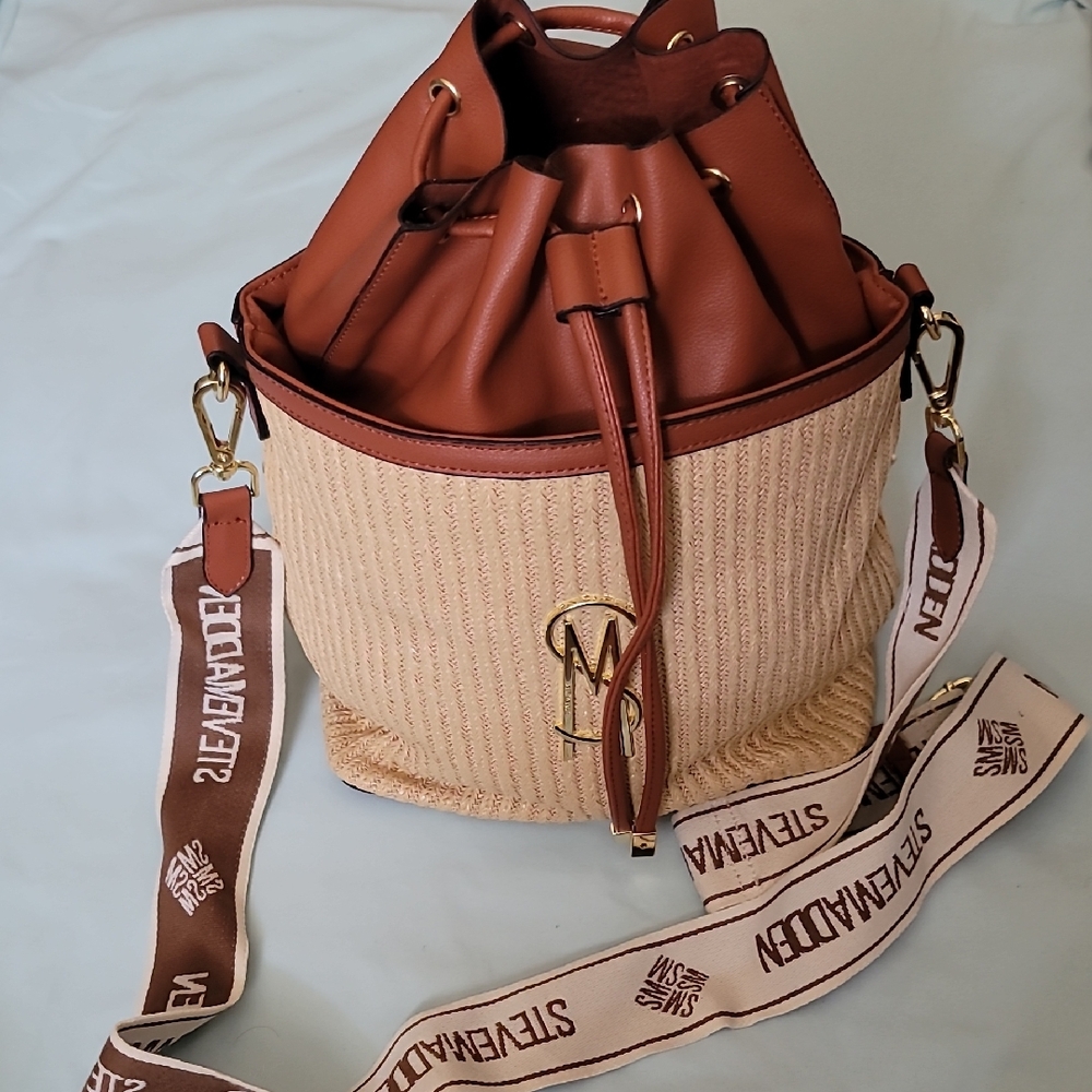 Steve Madden Tan and Brown Backpack with Leather Straps